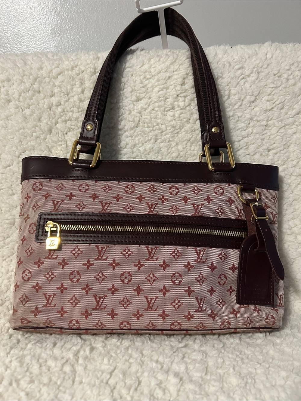 Louis Vuitton Monogram Mini Lucille in Pink Canvas w/Luggage Tag